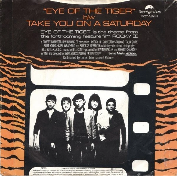 Eye of the tiger ( theme from rocky lll ) / take you on a saturday by  Survivor, SP with carlo - Ref:119470099