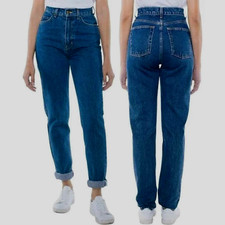 AMERICAN APPAREL LADIES HI-WAIST JEANS MEDIUM WASH 100 COTTON SIZE-25 