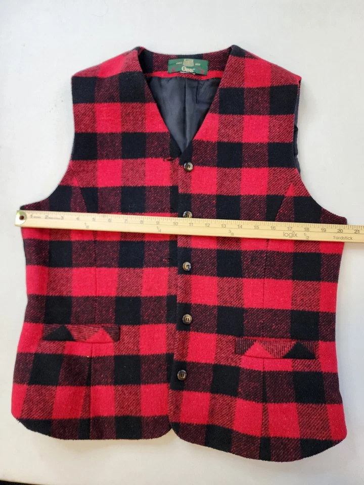 Orvis Vest Women Medium Red Black Buffalo Check Plaid Vintage Lumberjack - Image 3 of 4