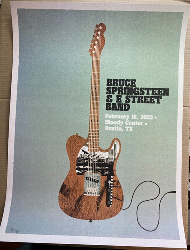RARE BRUCE SPRINGSTEEN 2023 Austin TX OFFICIAL SCREEN PRINT POSTER #/180 - Picture 7 of 9