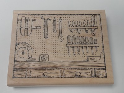 New - Peddlers Pack Dad's Workshop Tools Background Mounted Rubber ...