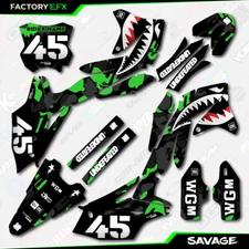 Black & Green Savage Camo Graphics Kit fits 16-18 Kawasaki KXF450 KX450F  Decals