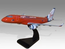 Embraer 170 100LR Virgin Blue Desk Wood Airplane New Model Small Scale 1/100