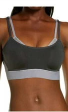 New NATORI 752201 Coal/QuickSilver Gravity Contour Underwire Sports Bra Size 30B