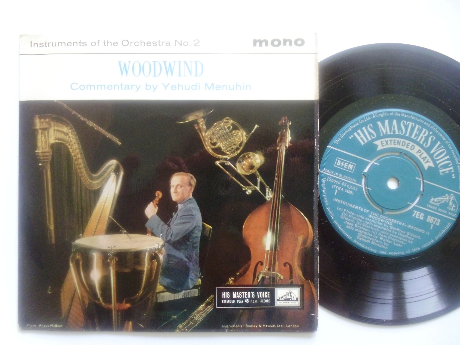 Yehudi Menuhin Instruments Of The Orchestra No 2 - Woodwind EP HMV 7EG8673 EX/VG