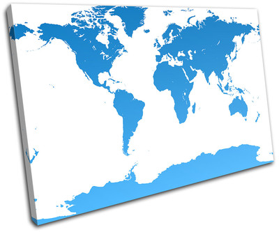 Vector Globe World Maps Flags SINGLE CANVAS WALL ART Picture Print VA