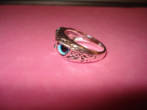 Purple Eyed OWL Eyeball Design Ring New! Sz 6.5 - Picture 2 of 3