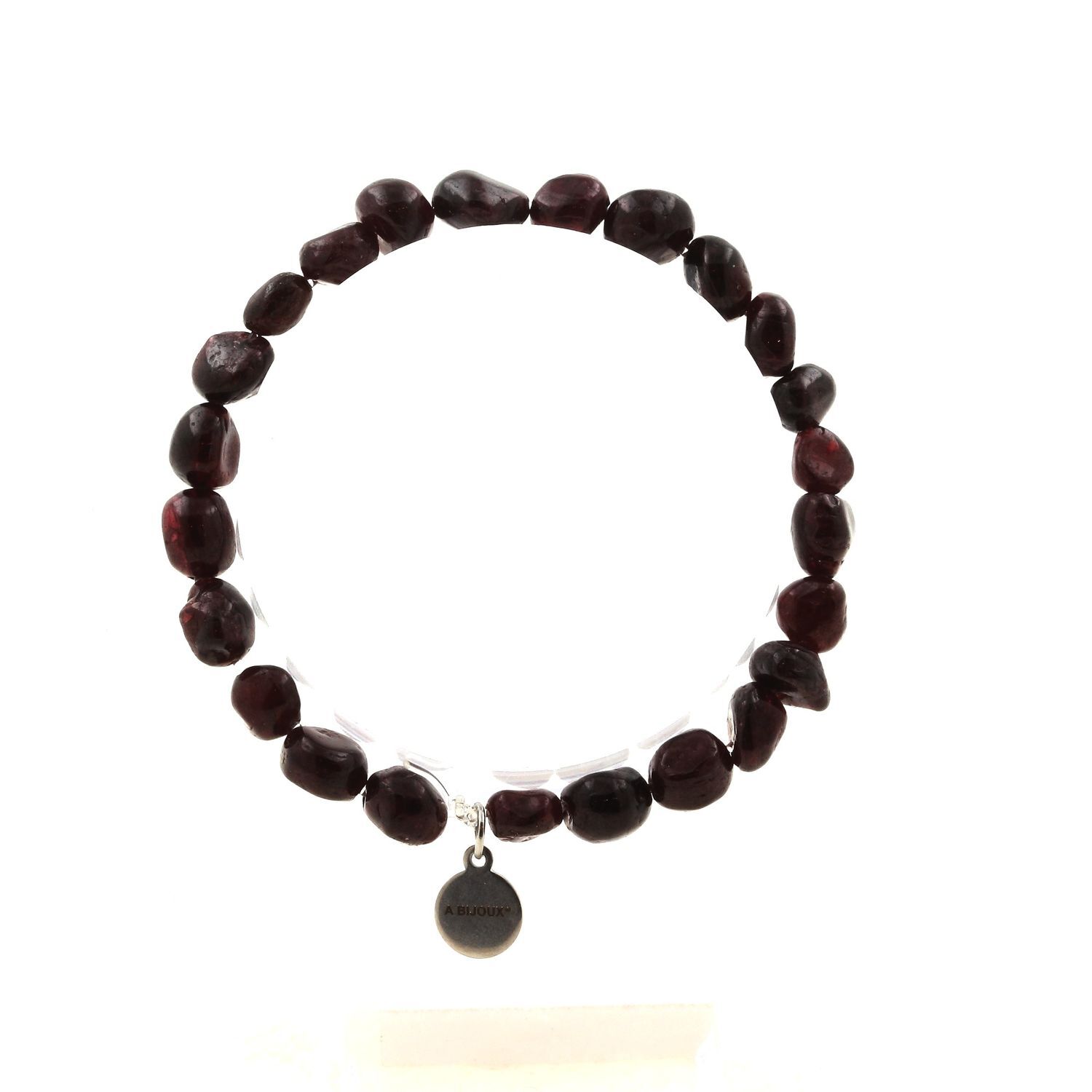 Bracelet en perles de grenat du Mozambique fabriqué en France taille sur mesure