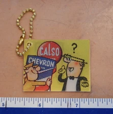 VINTAGE, ORIGINAL CHEVRON CALSO VARI-VUE KEYCHAIN, NOS, GAS & OIL