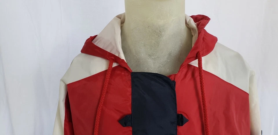 Jones New York Sport США красный белый синий мужчин с капюшоном ветровка куртка размер большой - Изображение 2 из 4