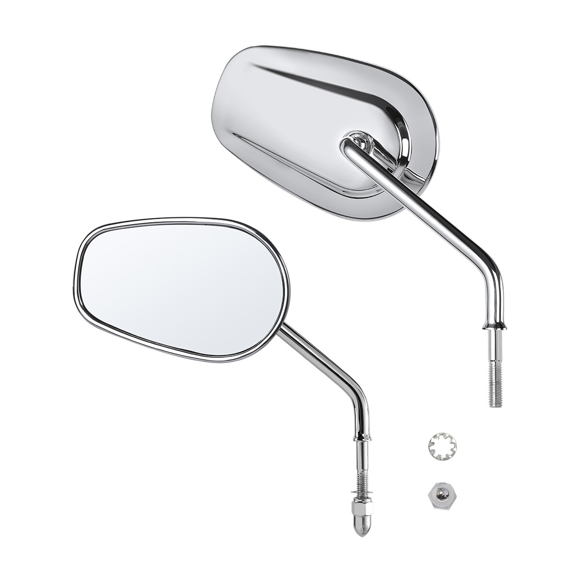 Chrome Rear View Mirrors For Harley Davidson Sportster XL 1200 883 FLSTC FLSTF