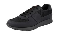 Prada Leder Mesh Linea Rossa Prax Sneaker - 4E3341 - Schwarz - Neu - 11,5 45,5