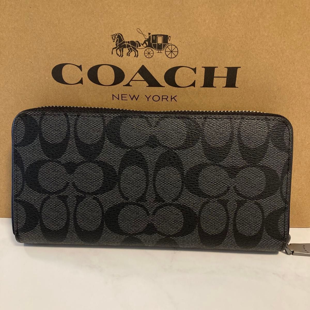 New Coach Long Wallet Ladies Men's Signature Black F75000 | eBay