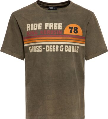 King Kerosin T-Shirt Oilwashed ''Ride Free'' KKU41063