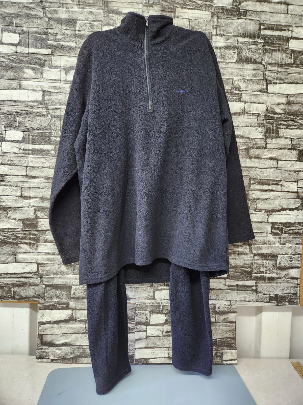Mens VTG Patagonia Black Capilene Pull Over Xl & Pants Large Fleece Base Layer