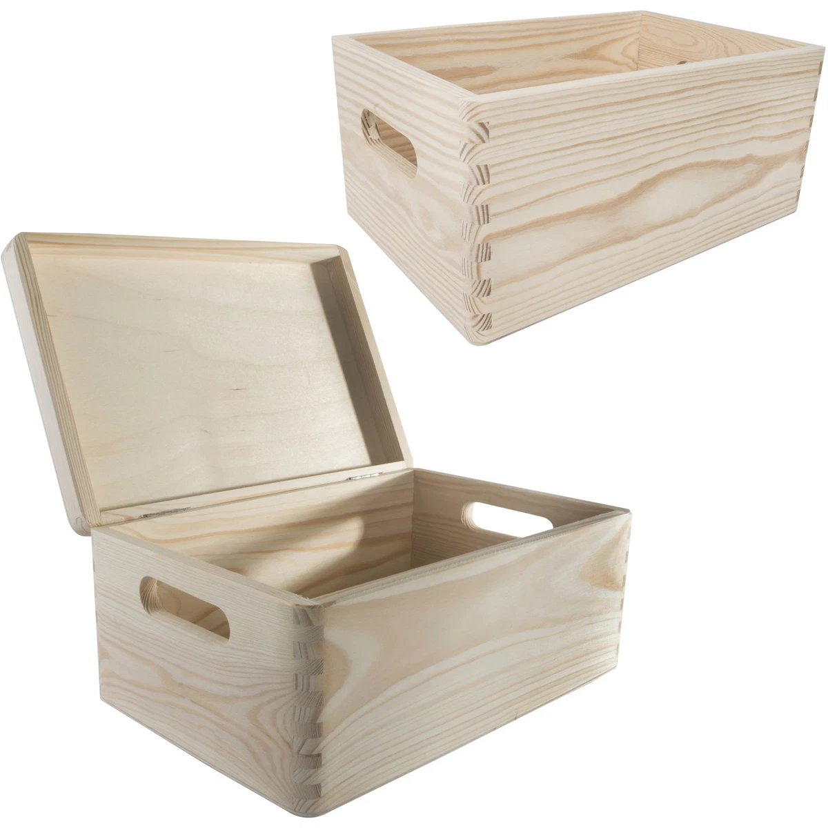 Small Wooden Storage Box with Lid