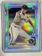 2020 Bowman 1st Edition Sky Blue Foil #BFE140 Nick Bennett - Brewers