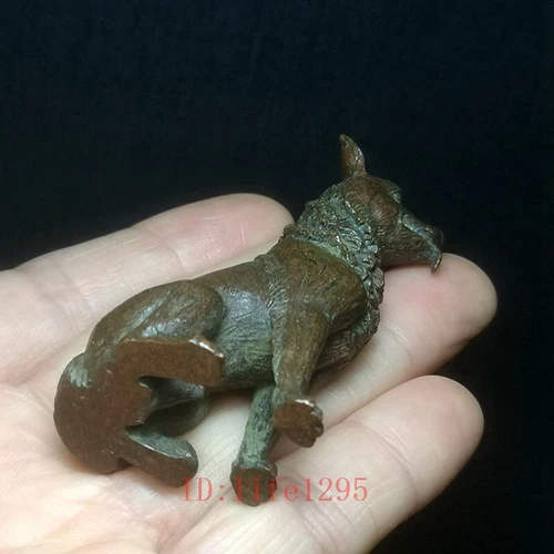 chinese Bronze Carving dog Figurine Statue gift Collection H6.5 CM not antique - Picture 8 of 9