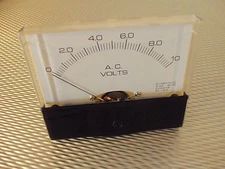 AC. Panel METER 0 - 10v Volt  4" X 3 1/2" NEW For CB Radio Ham Amp Amplifier