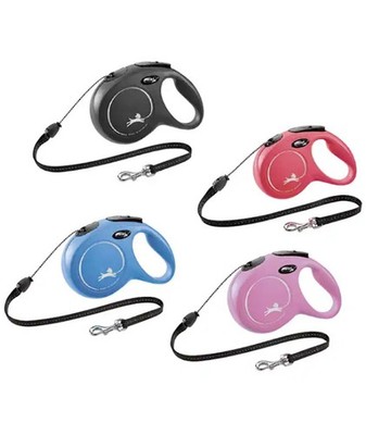 Dehnbare Seil-Leine Flexi New Classic Cord mit ergonomischem Handgriff für Hunde
