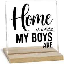Home Is Where Boys Are Acrylic Sign, Boys Room Decor, New Home Gifts for Son Des