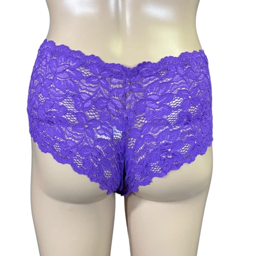 Angelina Womens Panties Underwear Lace Cheeky Boyshort Purple Small 0 2 - Picture 7 of 11