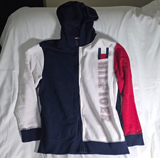 Tommy Hilfiger Colorblock Fleece Full Zip Hooded Hoodie Logo Print XL 20 Youth
