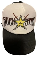 Vintage Rock Star Energy Drink Adult Summer Trucker Snapback Hat Cap (BRAND NEW)