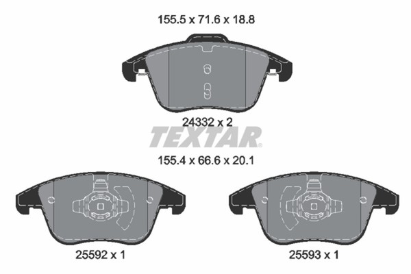 Bremsbelagsatz Scheibenbremse Q+ Textar 2433205 FüR CD Ford Mondeo 5 Turnier CF-image