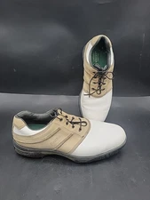 FootJoy Contour Mens Golf Shoes White Beige Leather Spikes 54364 Size 11.5 M
