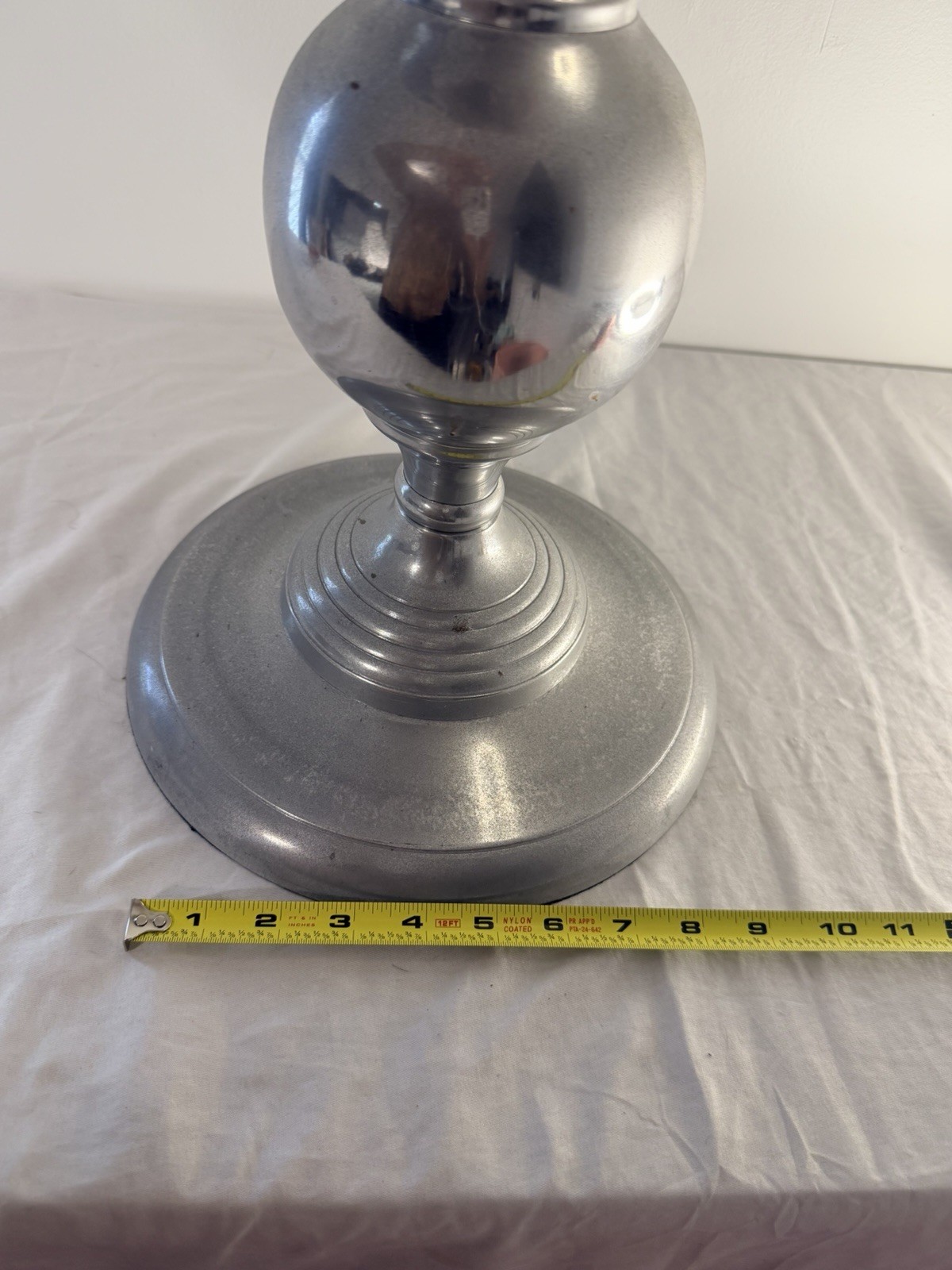 Eichholtz Aluminum Pedestal Candle Holder Stand 16.5” Modern Luxe Decor