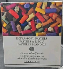 Sennelier Paris Extra Soft Pastels 40 Half Sticks Assorted Colors New As-is Pics