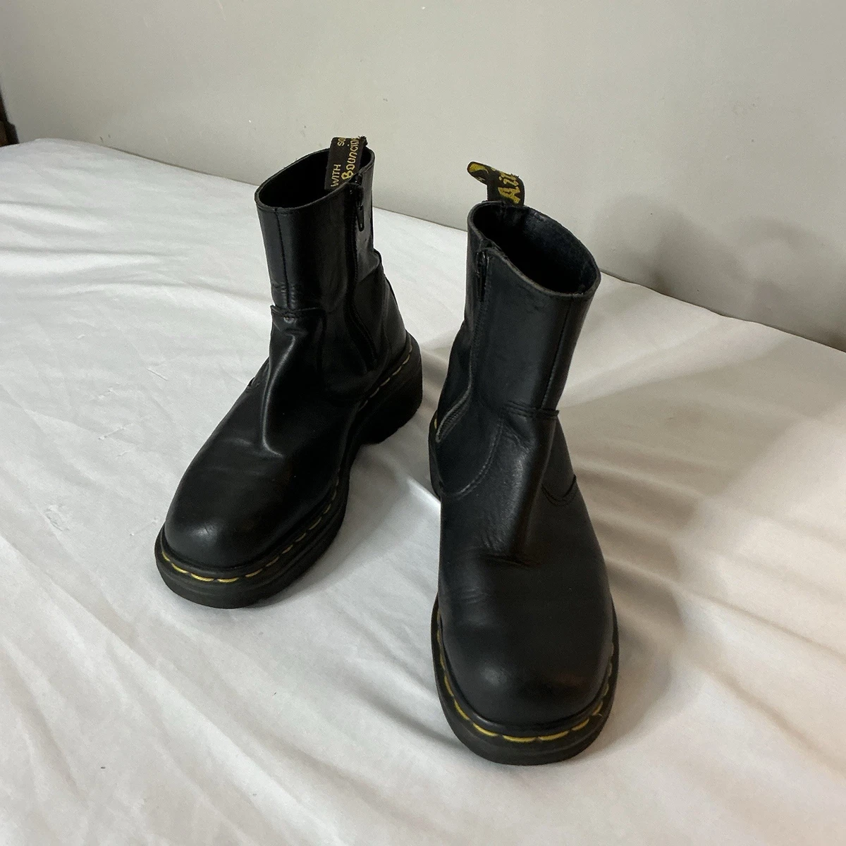 Dr. Martens Men\'s 10 Mid-calf Caspian Alt Boots Black Goth Grunge Combat Zip Dr. Martens Black Zip Boots for Men for Sale | Shop New  main image 3