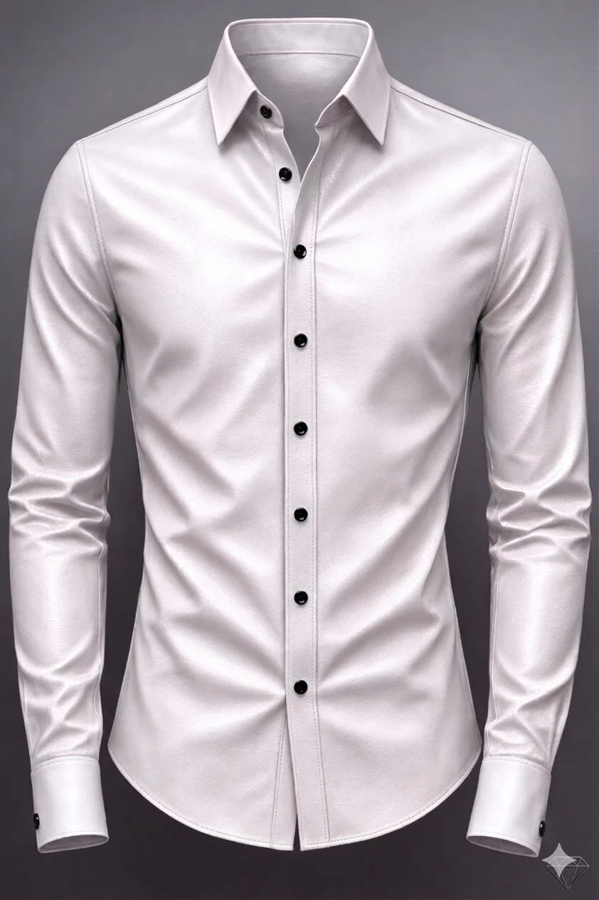Men's Leather Shirt 100% Pure White Lambskin Slim Fit Stylish
Opens in a new window or tab