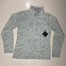 Eddie Bauer Quest Fleece 1/4 Zip Mint Green Print Pullover, Women  s XS