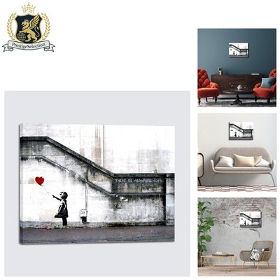 Inspirational Banksy Canvas Print - Girl with Red Balloon, 16x12'' Modern Art