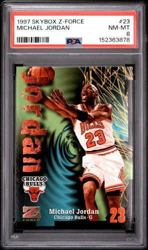 1997 SKYBOX Z-FORCE #23 MICHAEL JORDAN PSA 8