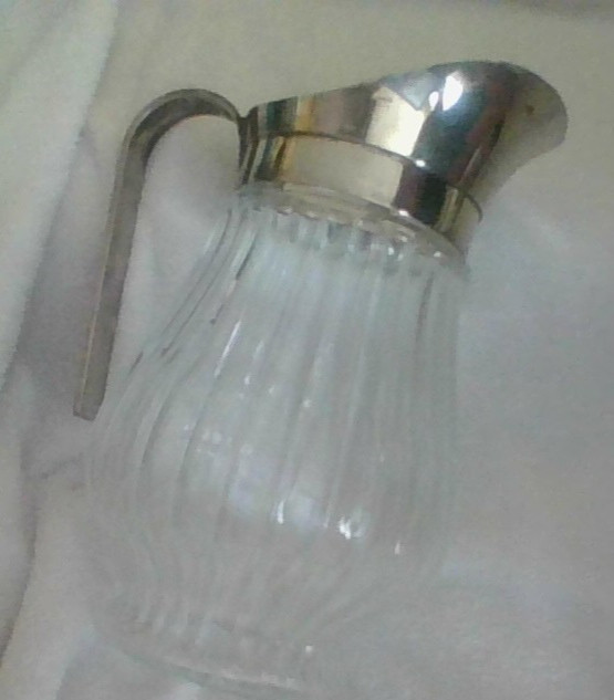 Vtg Silverplated Italian Crystal Water Pitcher Gorgeous! Lid Screws On 1 Bubble