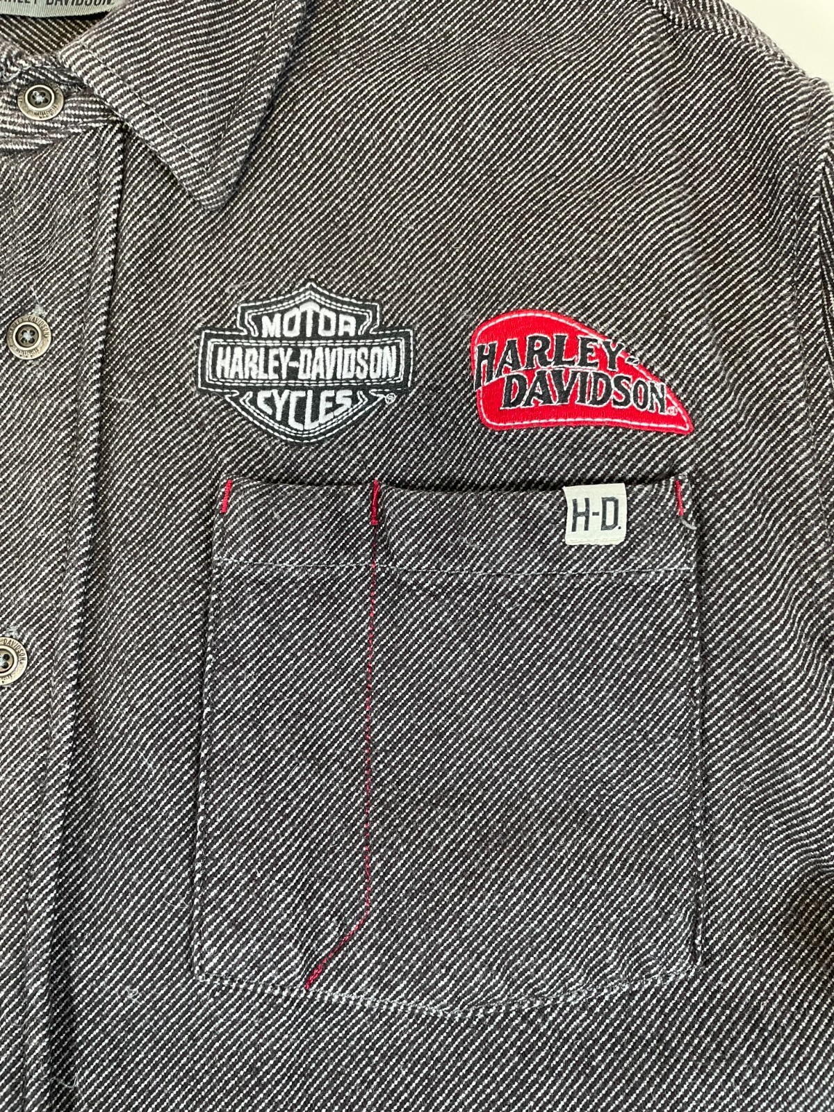 Harley Davidson Mens Multi-Patch Button Up Long S… - image 6