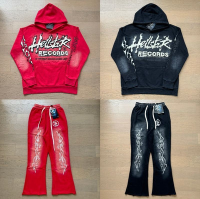 Hell studios star print hoodies pants sports set Mens hoodies and pants set