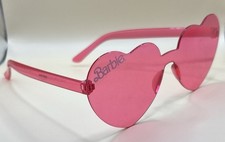 Barbie Logo Adult Women's Pink Heart Sunglasses Lightweight Neon Pink licensed