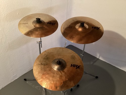 Sabian HHX Evolution Cymbals Series set with stands 16”, 18”, 20” Pristine