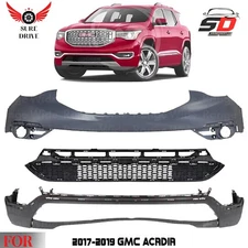 Front Bumper Cover Paintable & Lower Grille For 2017-2019 GMC Acadia