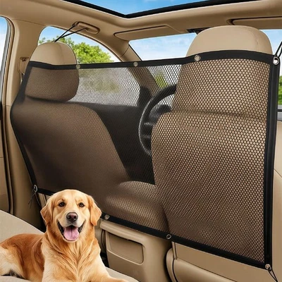 Filet de Séparation pour Chien En Voiture, Facile à Installer avec Des Cordes - Photo 1/4