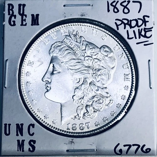 1887 BU GEM MORGAN SILVER DOLLAR UNC MS+++ U.S. MINT RARE COIN 6776