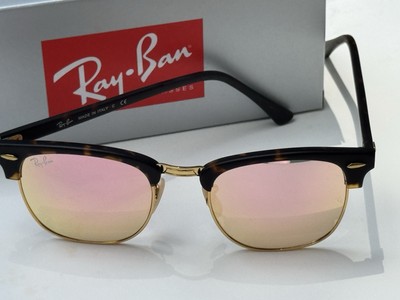 Ray-Ban RB3016 CLUBMASTER 1145/19 51□21 NEW Ray-Ban RB3016 1145/Z2 CLUBMASTER Matte Havana Copper Mirror