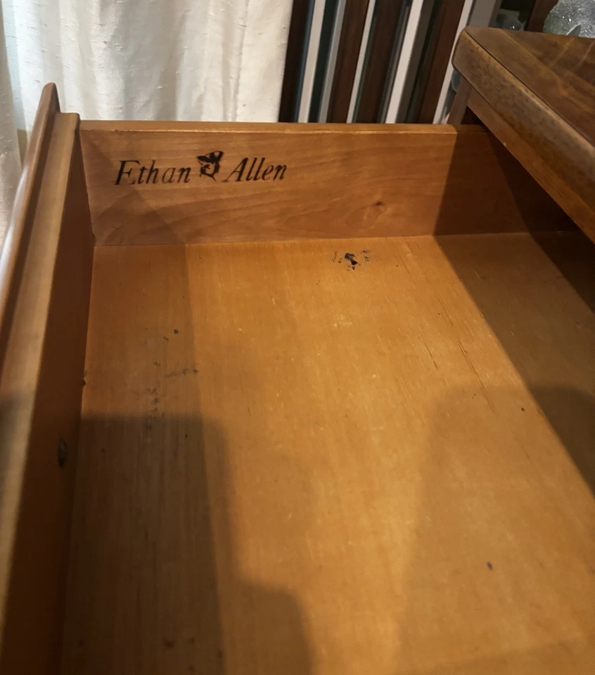 Vintage Ethan Allen Student Desk and Bookshelf Mid Century Modern SET - Image 2 of 4