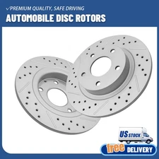 Rear Drilled & Slotted Brake Rotors For 2014 2015 2016 2017 2018-2021 Mazda 6