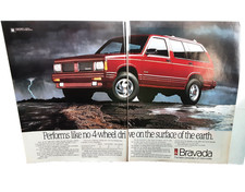 1991 Oldsmobile Bravada SUV Lightning Scene 2-Page Vintage Print Ad