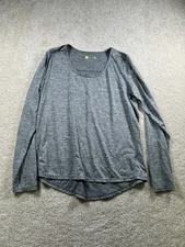 Xersion Womens Long Sleeve Heather Gray Top Size L